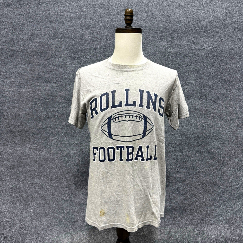 Champion Rollins Football T Shirt M Gray Still Undefeated Double Sided Graphic